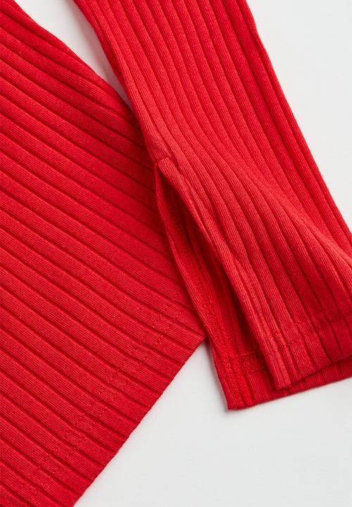 H&M - Fitted off-the-shoulder top - red