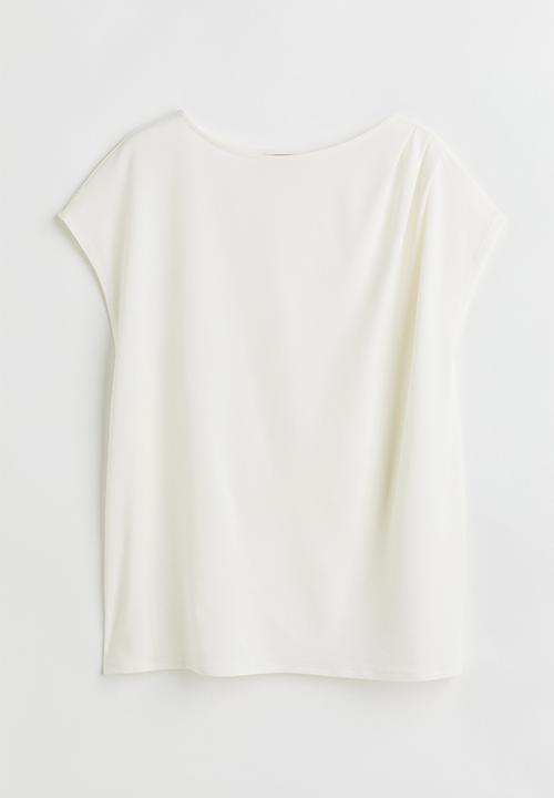 H&M - Draped jersey top - white