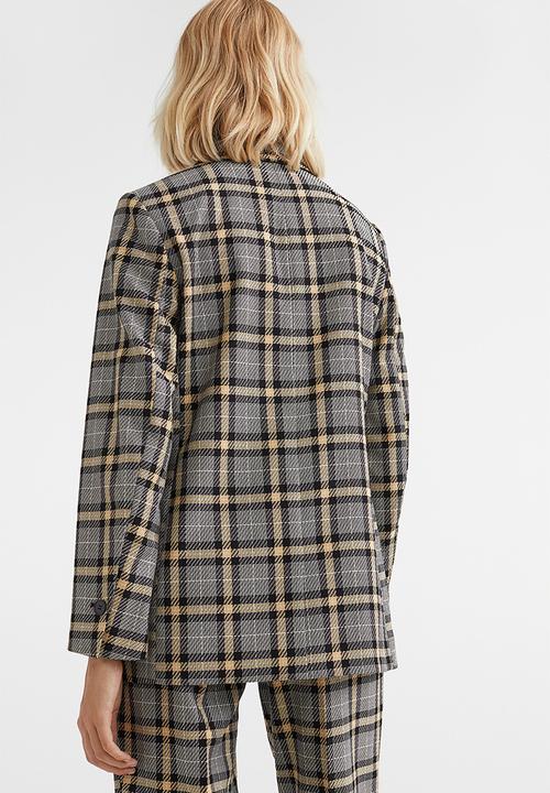 H&M - Single-breasted blazer - black/checked
