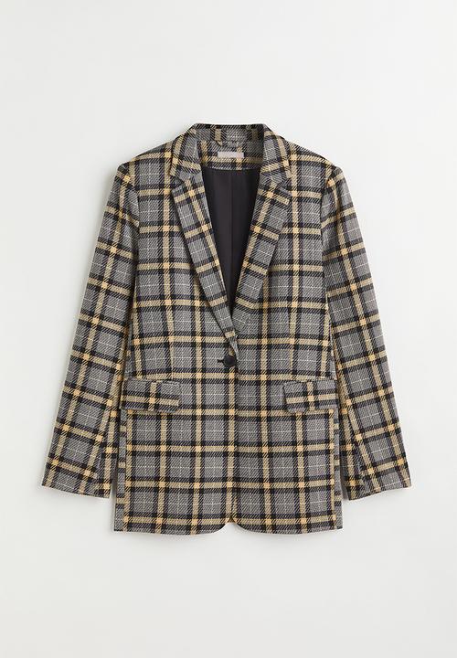 H&M - Single-breasted blazer - black/checked