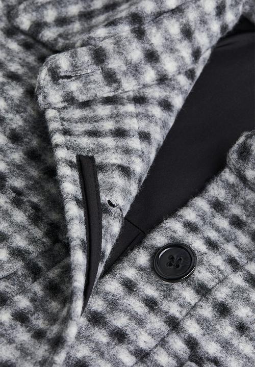 H&M - Long shacket - grey/checked