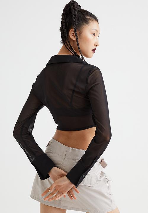 H&M - Mesh shirt - black