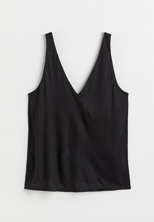 H&M - V-neck sleeveless top - black