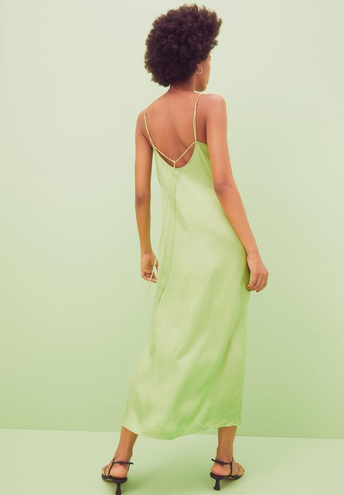 H&M - V-neck cut-out dress - lime green