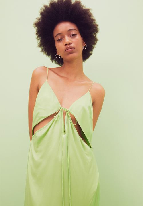 H&M - V-neck cut-out dress - lime green