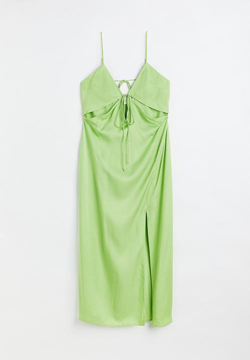 H&M - V-neck cut-out dress - lime green