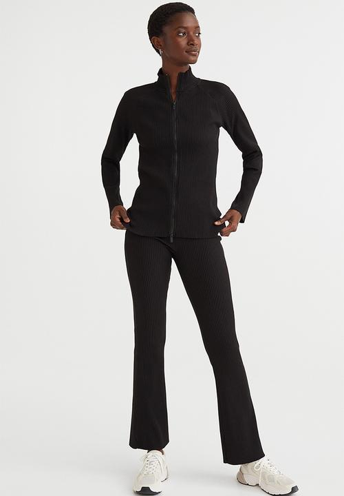 H&M - Zip-through ribbed top - black