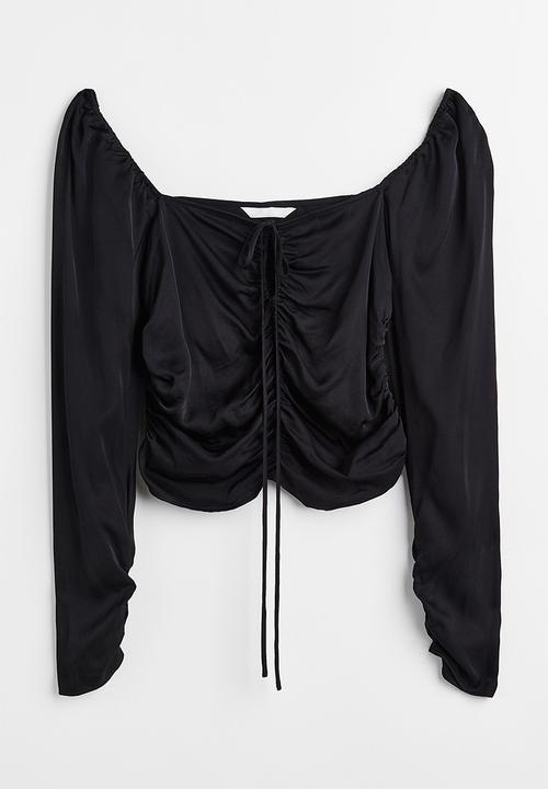 H&M - Draped blouse - black