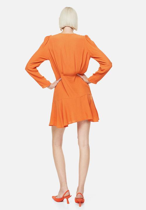 H&M - Short wrapover dress - orange