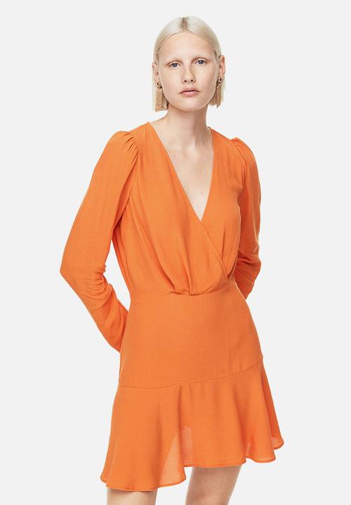 H&M - Short wrapover dress - orange