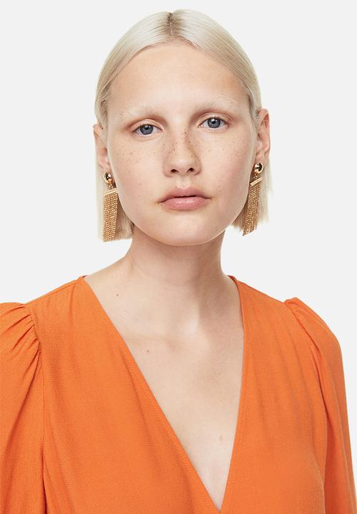 H&M - Short wrapover dress - orange