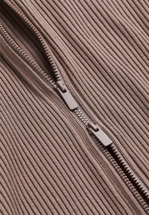 H&M - Zip-through ribbed top - mole