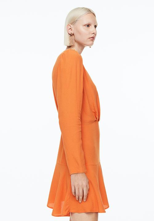 H&M - Short wrapover dress - orange