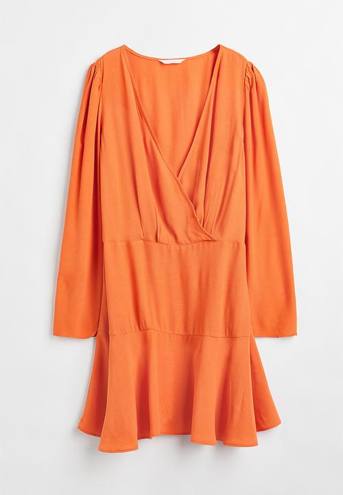 H&M - Short wrapover dress - orange