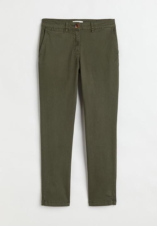 H&M - Cotton twill chinos - dark green