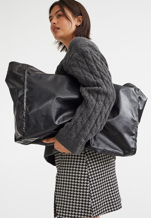 H&M - Short wrapover skirt - black/dogtooth-patterned