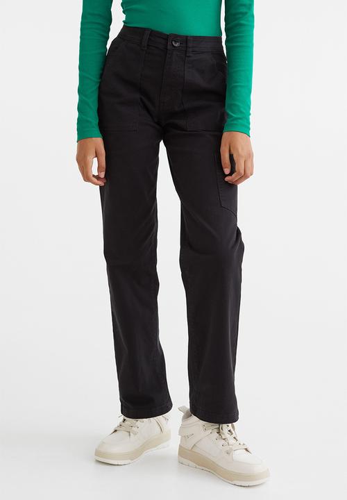 H&M - Twill utility trousers - black