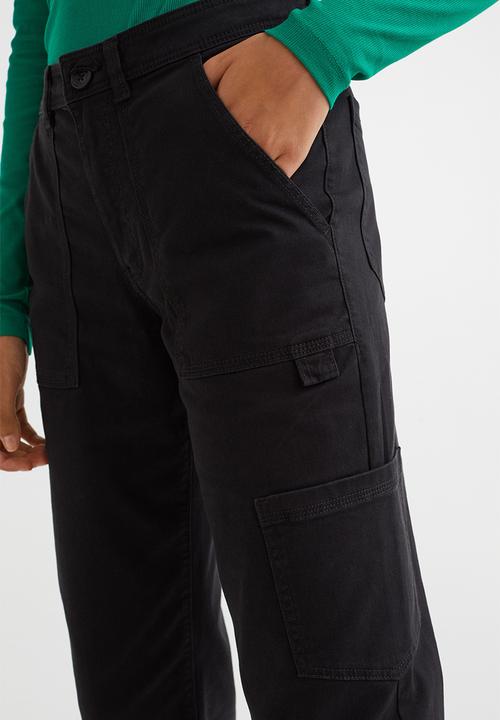 H&M - Twill utility trousers - black