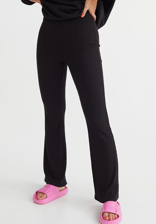 H&M - Ribbed leggings - black I