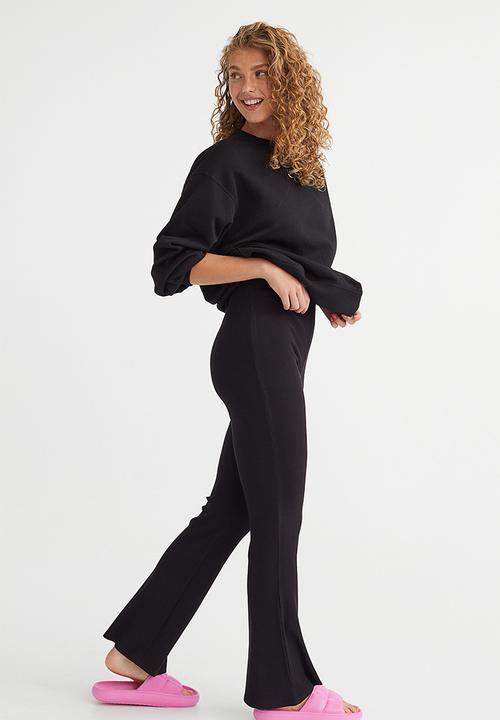 H&M - Ribbed leggings - black I