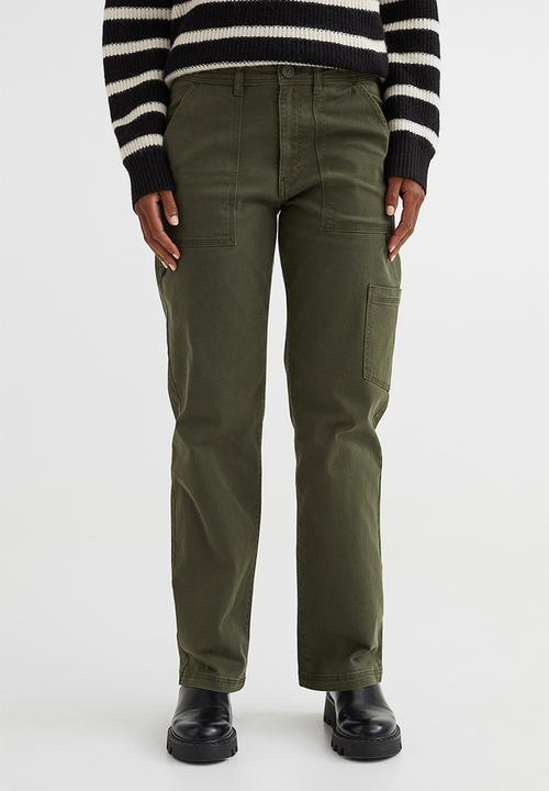 H&M - Twill utility trousers - khaki green