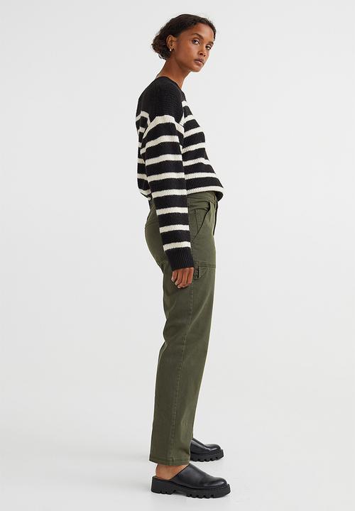 H&M - Twill utility trousers - khaki green