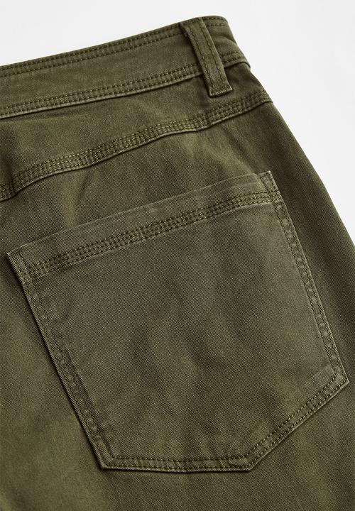 H&M - Twill utility trousers - khaki green