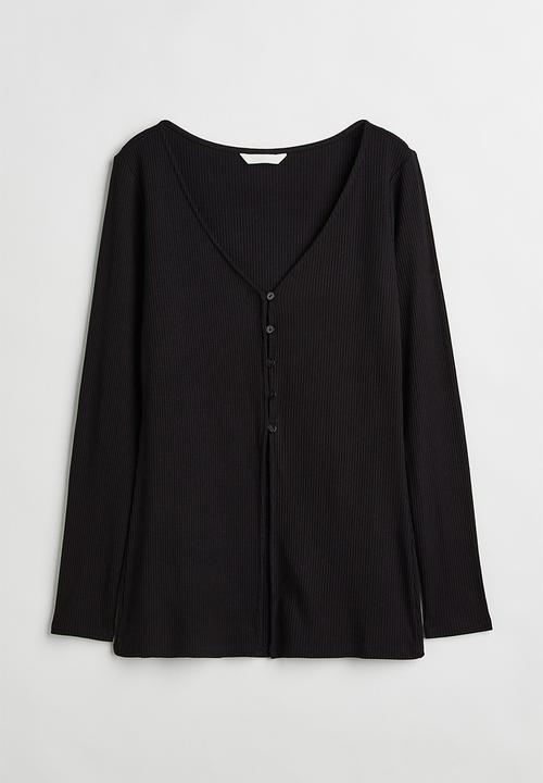 H&M - Ribbed viscose cardigan - black