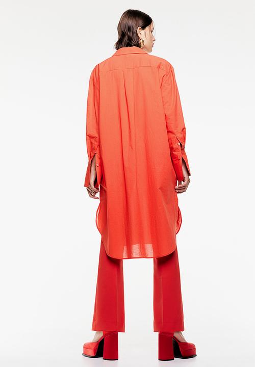 H&M - Oversized shirt dress - red