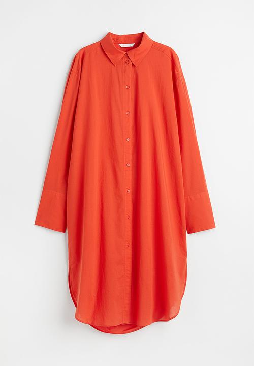 H&M - Oversized shirt dress - red