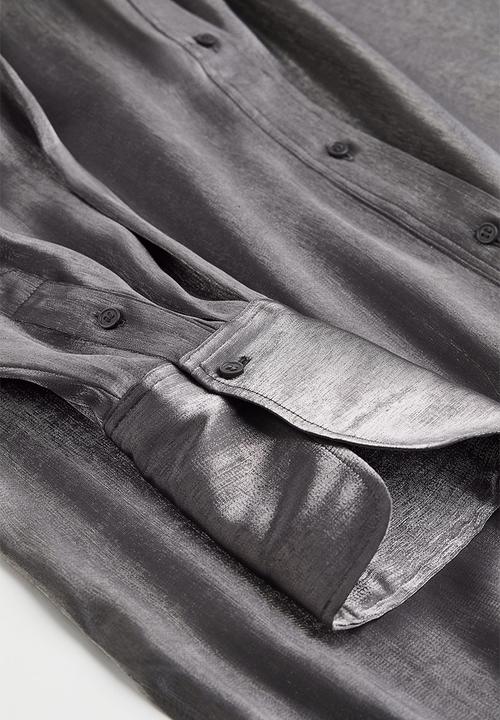 H&M - Oversized shirt dress - silver-coloured