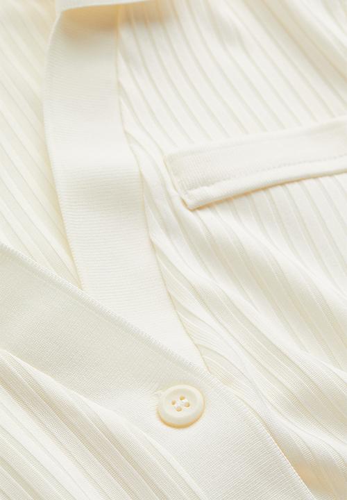 H&M - Long rib-knit dress - cream