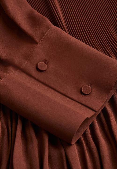 H&M - Pleated blouse - dark brown
