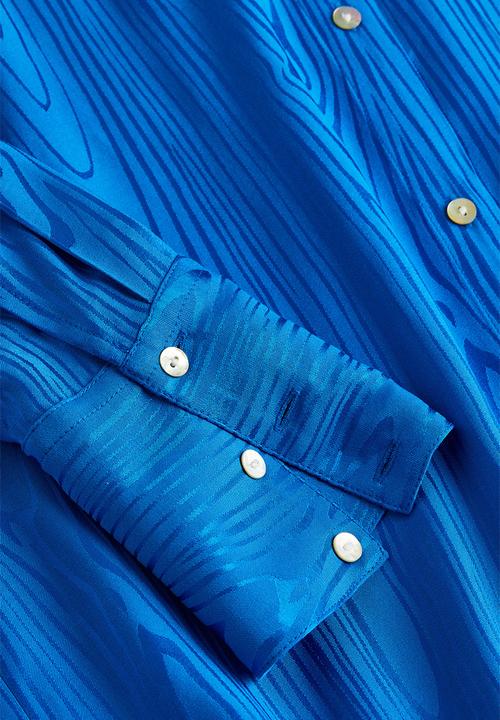 H&M - Jacquard-weave shirt dress - bright blue