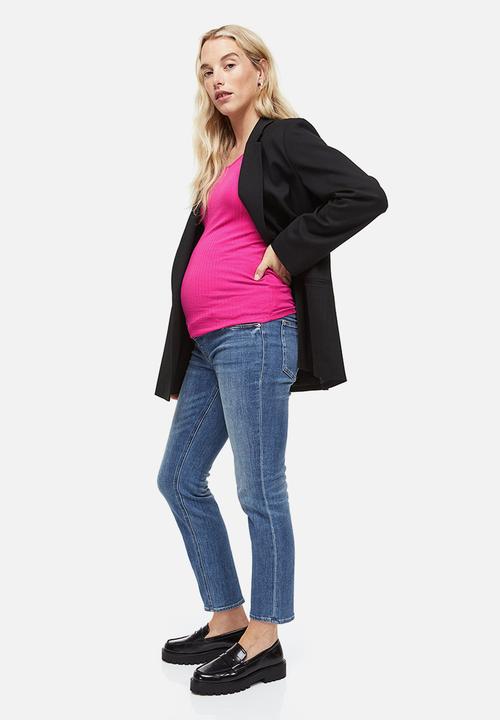 H&M - Mama slim straight high ankle jeans - denim blue