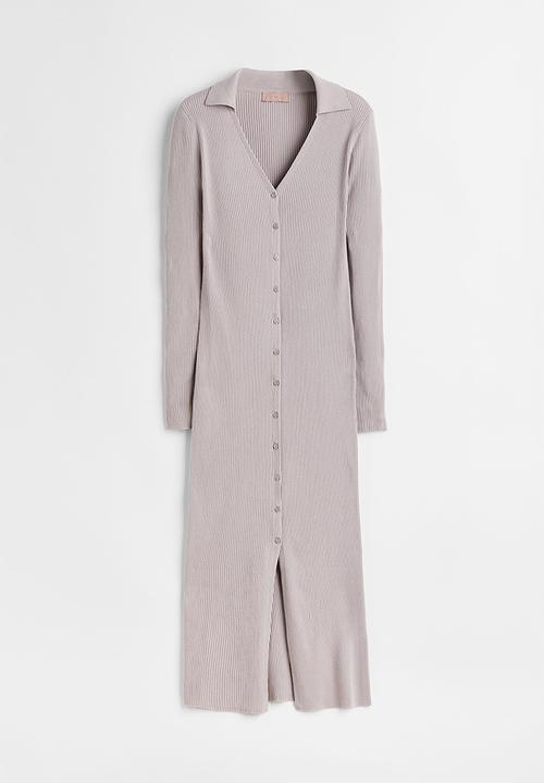 H&M - Rib-knit dress - light grey