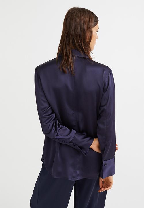 H&M - Shirt with a sheen - dark blue