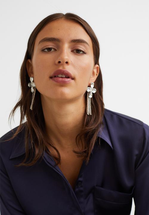 H&M - Shirt with a sheen - dark blue