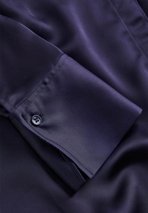 H&M - Shirt with a sheen - dark blue
