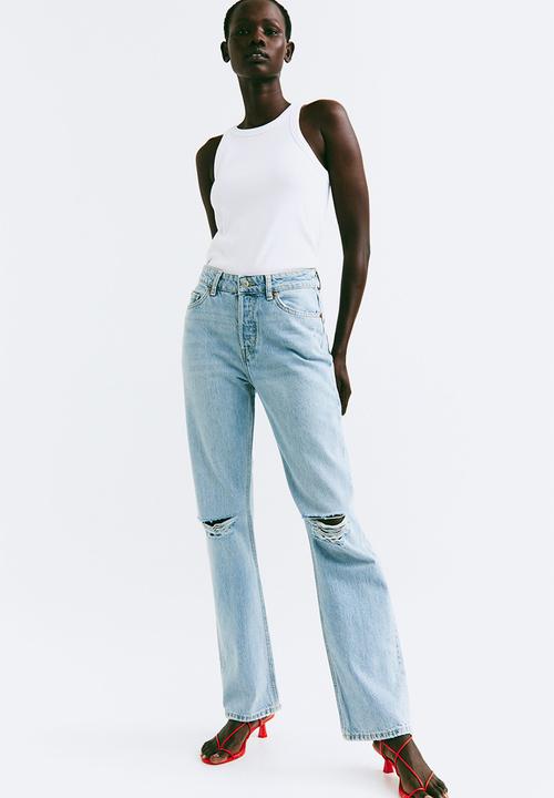 H&M - Straight high jeans - light denim blue