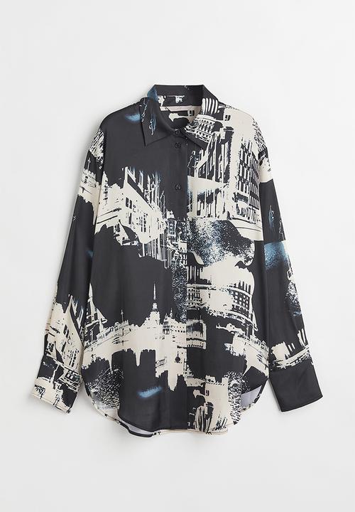 H&M - Shirt with a sheen - dark blue/stockholm
