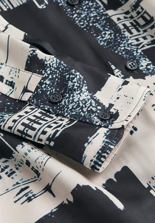 H&M - Shirt with a sheen - dark blue/stockholm