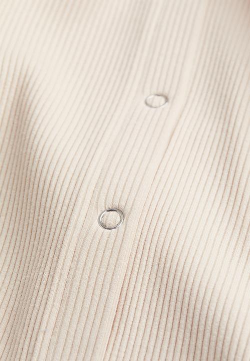 H&M - Ribbed jersey bodycon dress - light beige