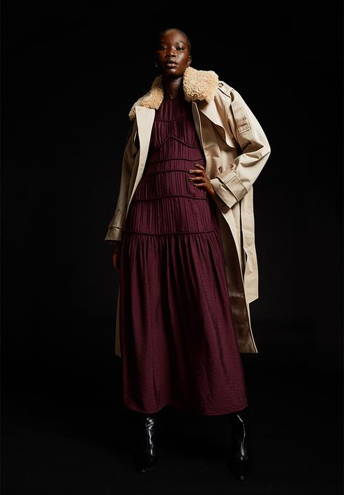 H&M - Pleated dress - burgundy