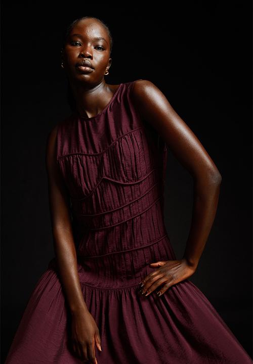 H&M - Pleated dress - burgundy