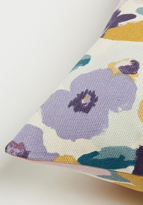 H&M - Patterned cotton cushion cover - multi/white