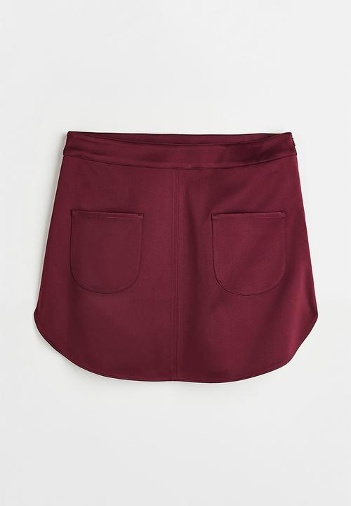 H&M - Satin skirt - burgundy
