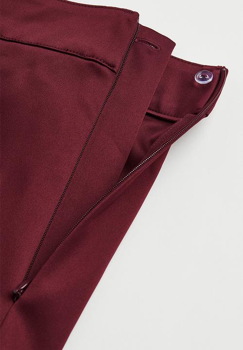 H&M - Satin skirt - burgundy