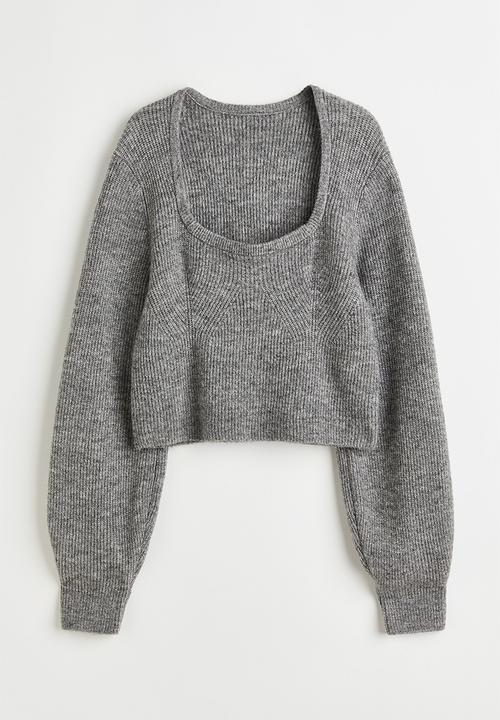 H&M - Rib-knit jumper - grey marl