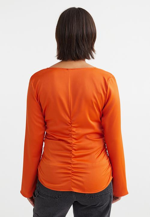 H&M - Gathered blouse - orange